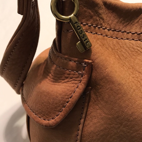 Fossil Satchel Leather Bag Brown/ Tan - Picture 3 of 8